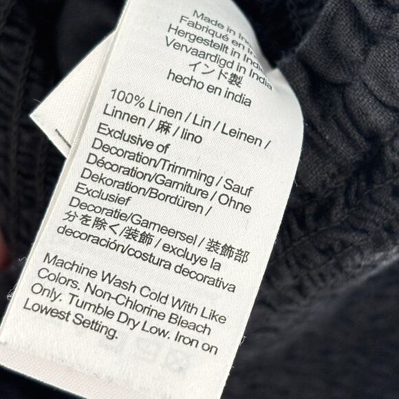 J. Crew Black Smocked Linen Sleeveless Tall Jumpsuit - Picture 10 of 10